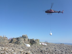 Lifting materials to repair trig point